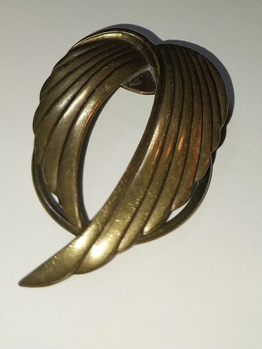 Jeri-Lou Brass Tone Wing Scarf Ring